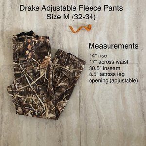 Drake Waterfowl Systems Hunting Outdoors Duck Pants Camouflage Camo Size M 32 34